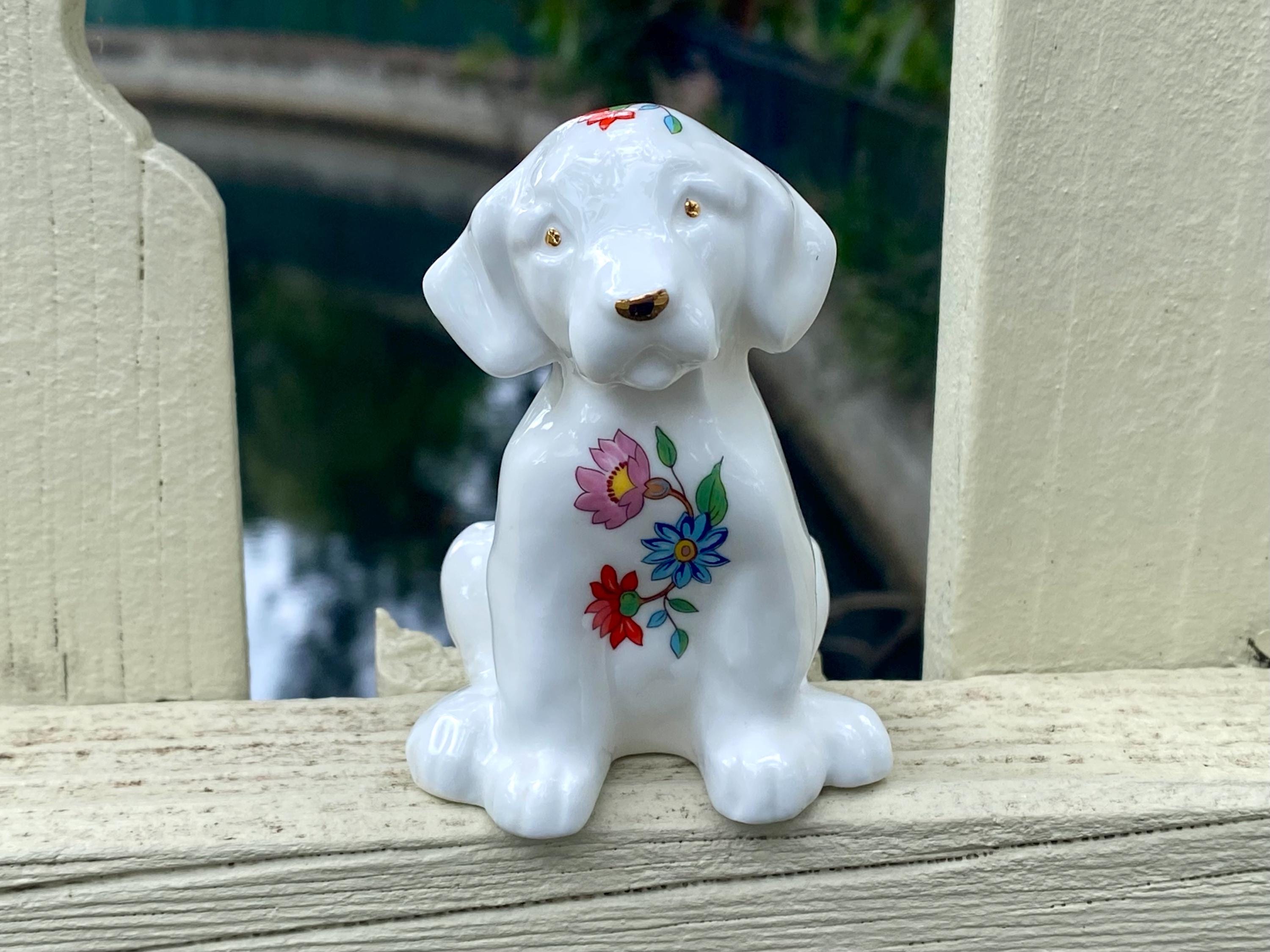 Vintage New Fine Bone China Porcelain Labrador Puppy Dog Figurine