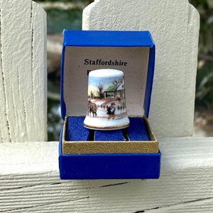Vintage Collectible Staffordshire North Lodge Bone China Thimble Made in England