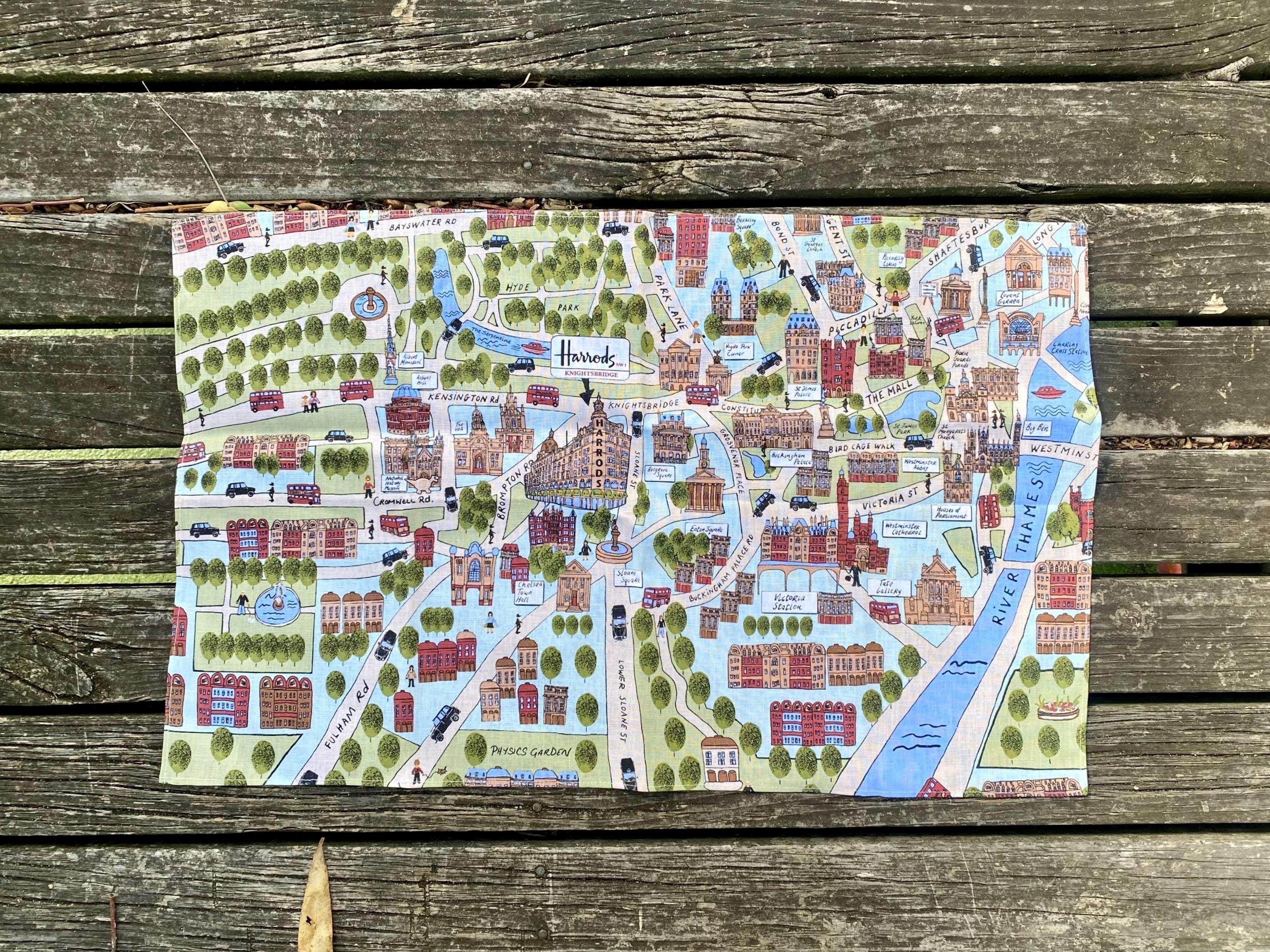 Collectible Harrods Linen - Knightsbridge Sw1/london Map Pattern