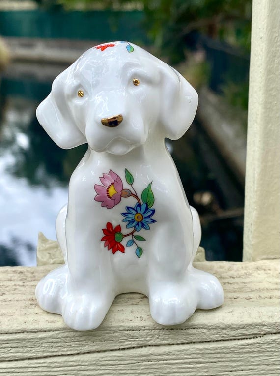Vintage New Fine Bone China Porcelain Labrador Puppy Dog Figurine