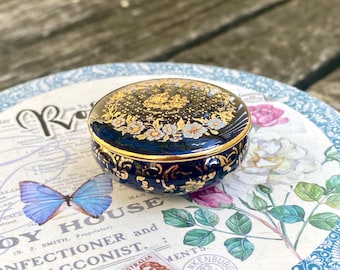 リモージュ ×アンモナイト　ヴィンテージ　アクセサリーケース 金彩 薔薇花紋 リモージュボックス（B) - 薔薇と天使のアンティーク