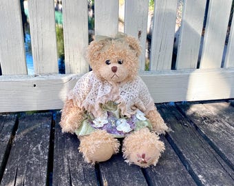 Settler Bears Floral Teddy Bear Vintage Rare Settler Bears “tessa