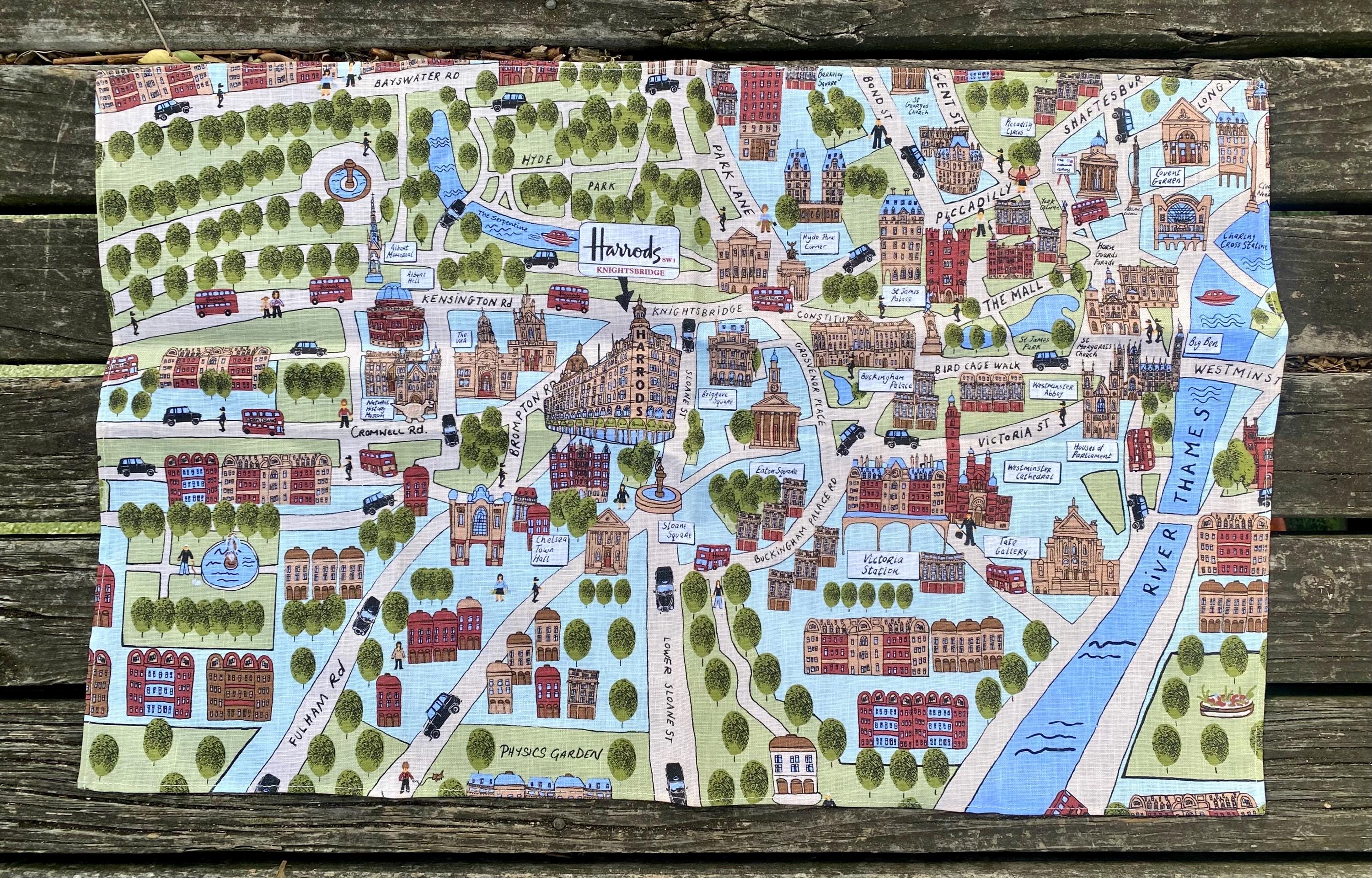 Collectible Harrods Linen - Knightsbridge Sw1/london Map Pattern