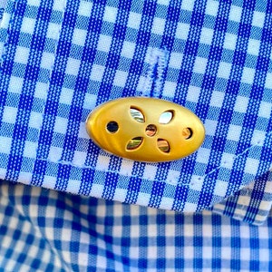 Retro NAJO Stainless Steel and Titanium Oval Cufflinks/Signed/Gift