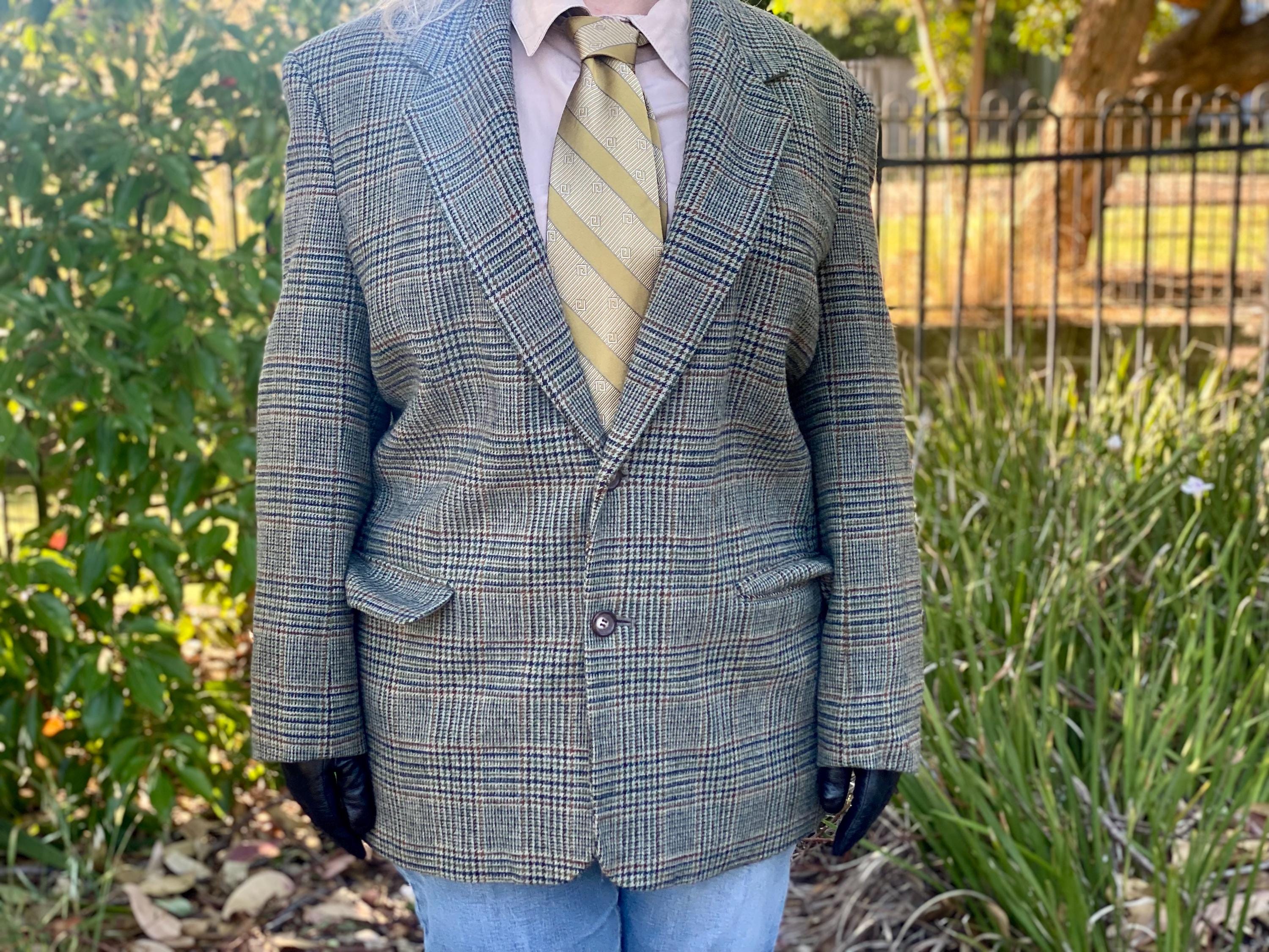 Vintage Retro Dark Academia 80s Style Baloucci Tweed Pattern 