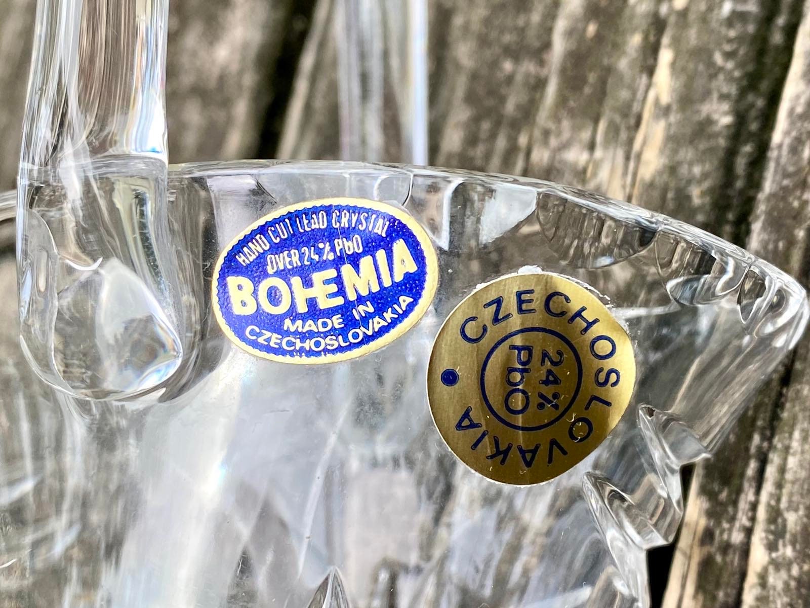 Vintage Hand Cut Lead Crystal BOHEMIA Made in Czechoslovakia Over