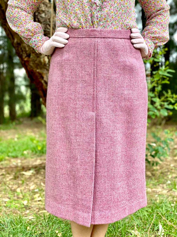 vintage 70s Blues /& Pinks Sweet Wool Skirt XS S