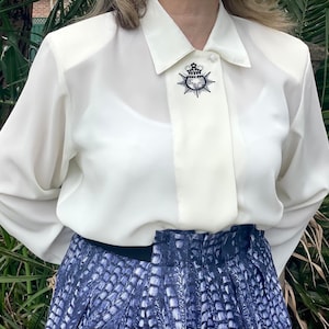 Vintage Katie’s White Loose Fit Embroidered Blouse - Size 14