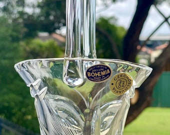 Vintage Hand Cut Lead Crystal BOHEMIA Made in Czechoslovakia Over