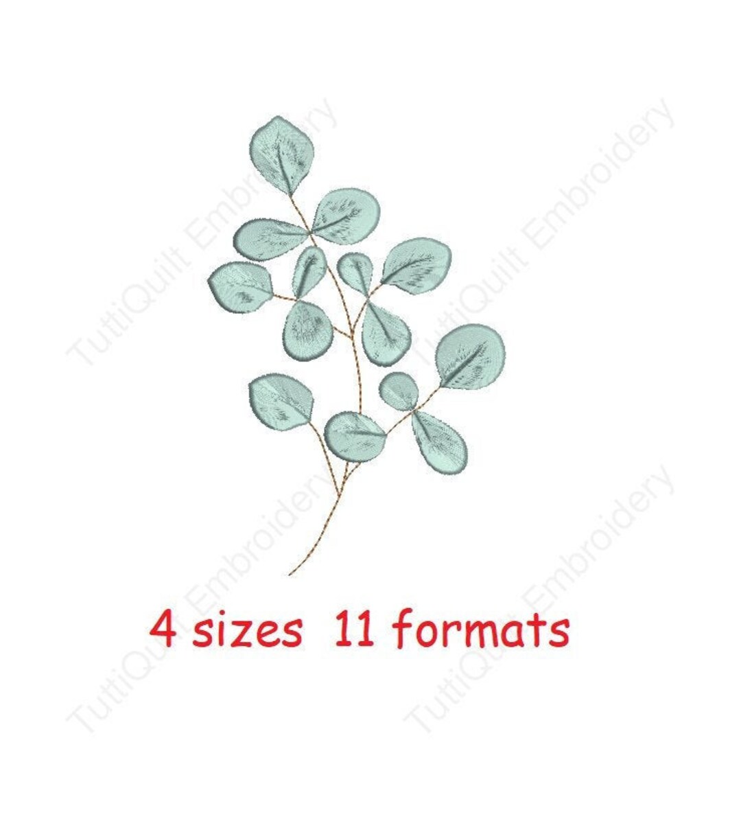 Eucalyptus Embroidery Pattern Plant Eucalyptus Napkin Mug Rug Pattern
