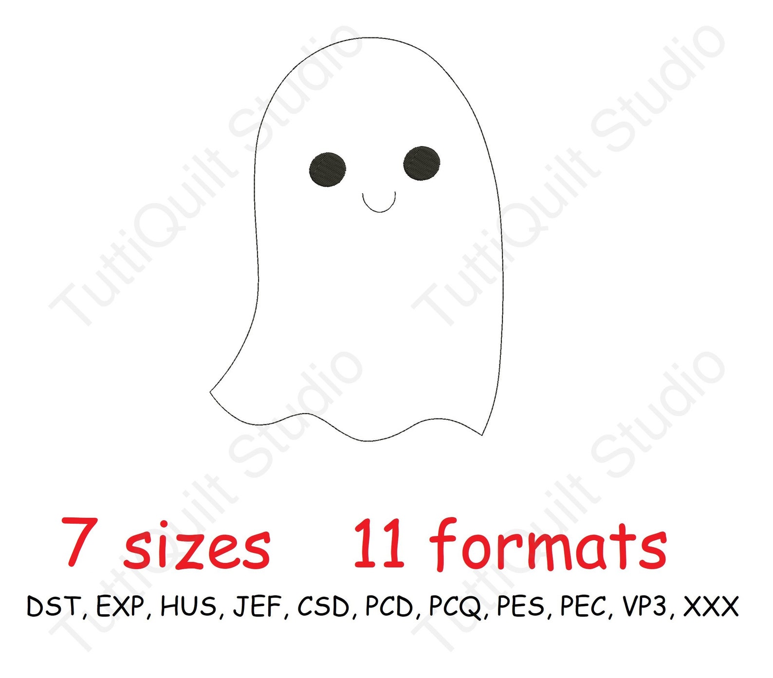 Halloween Ghost Embroidery Design Mini Cute Ghost Embroidery Etsy