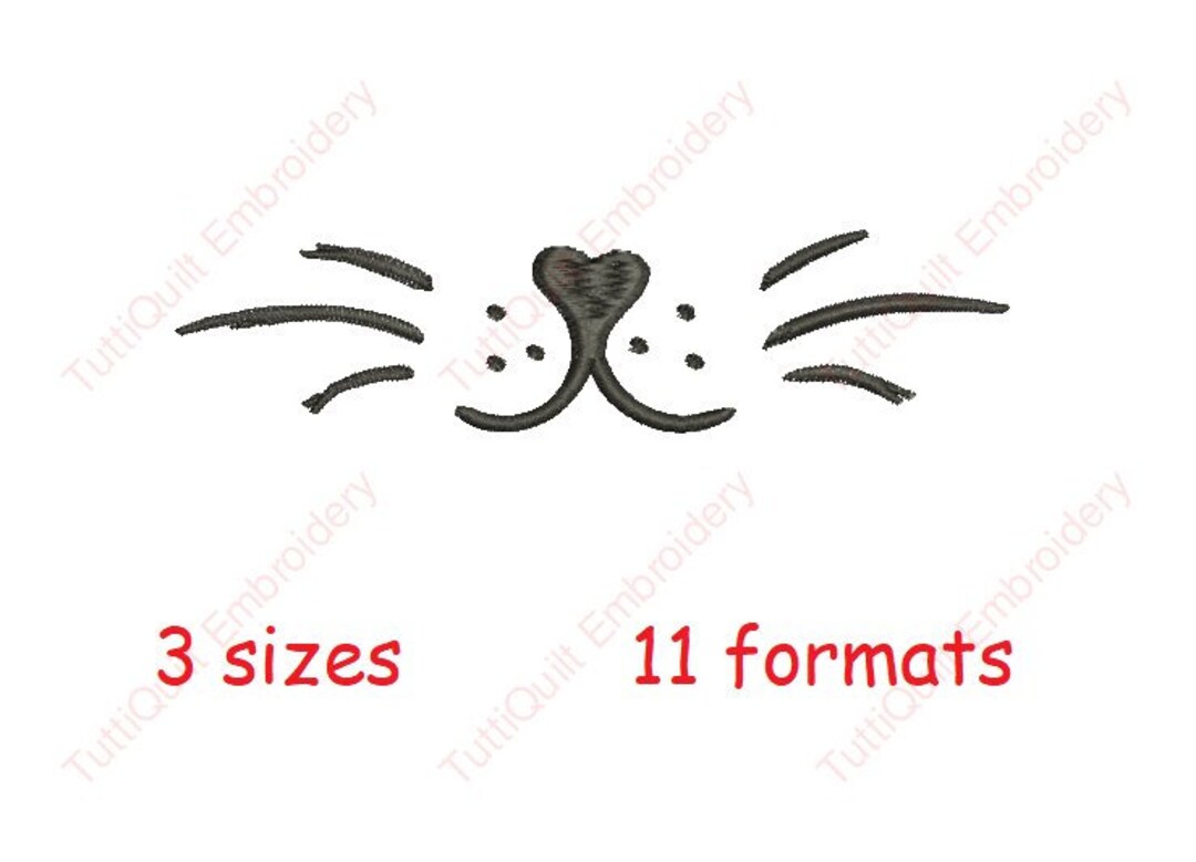 Cat Face Mask Embroidery Pattern Cat Food Mat Cat Whiskers Face Mask