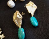 Natural Stone Turquoise Drop Earrings