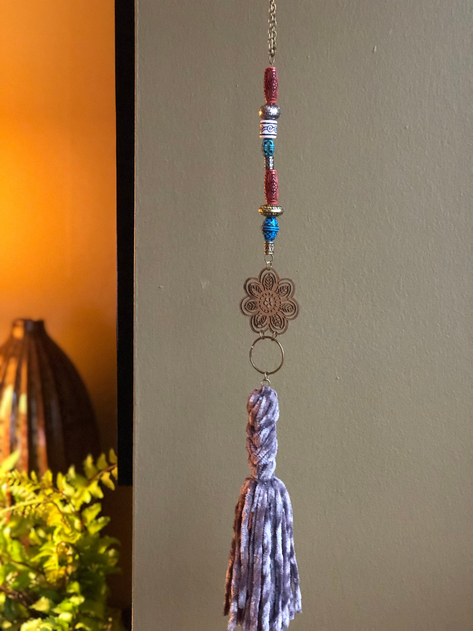 Decorative Wall Hanging with Velvet Tassle Etsy