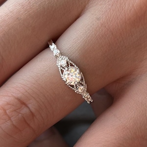 Moissanite Stacking Ring, Sterling Silver Ring, Moissanite Jewelry, Stackable Rings