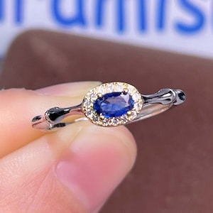 Real Blue Sapphire Ring - Genuine Sapphire Ring - Sterling Silver Sapphire Ring - Sapphire Jewelry - September Birthstone - Rings For Women
