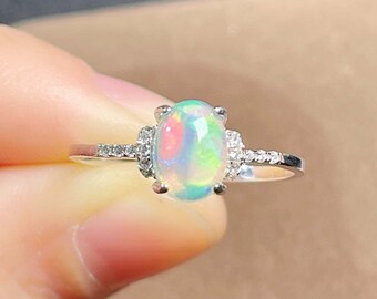 Genuine Opal Ring - Etsy