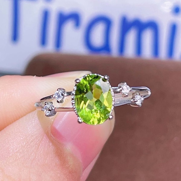 Handmade Peridot Ring: Solid Sterling Silver August Birthstone