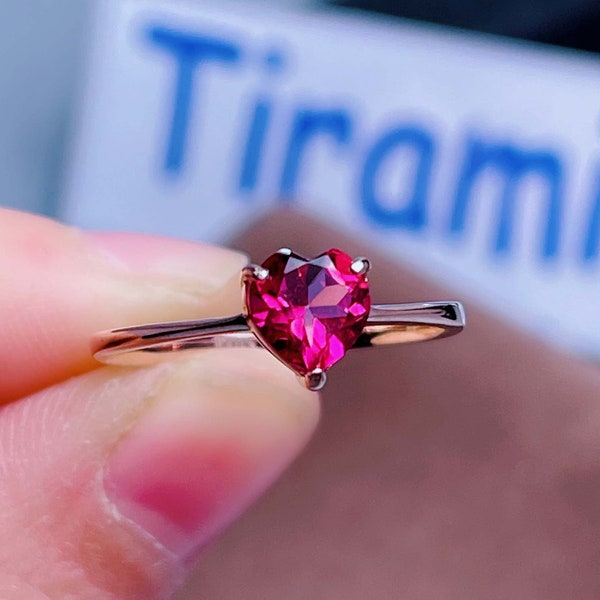 Pink Topaz Ring, Heart Cut Topaz Ring, Dainty Heart Ring, Topaz Jewelry, 925 Sterling Silver Topaz Ring, Pink Topaz Jewelry, Birthstone Ring