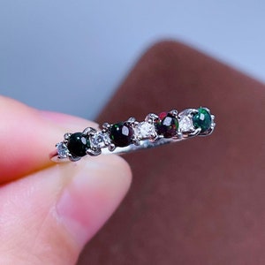 Natural Black Opal Ring | Raw Black Opal Gemstone Ring | Rose Gold Color Band Ring | Birthstone Ring Jewelry | Stacking Ring | Gift for Her