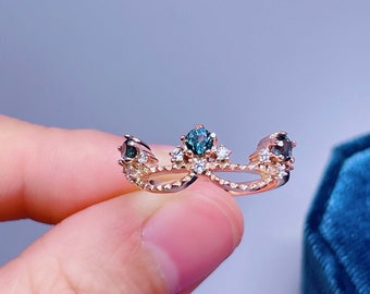 Natural Blue Topaz Ring, Rose Gold Topaz Ring, Blue Topaz Rings For Women, Topaz Promise Ring, Anniversary Ring, Gift for Her