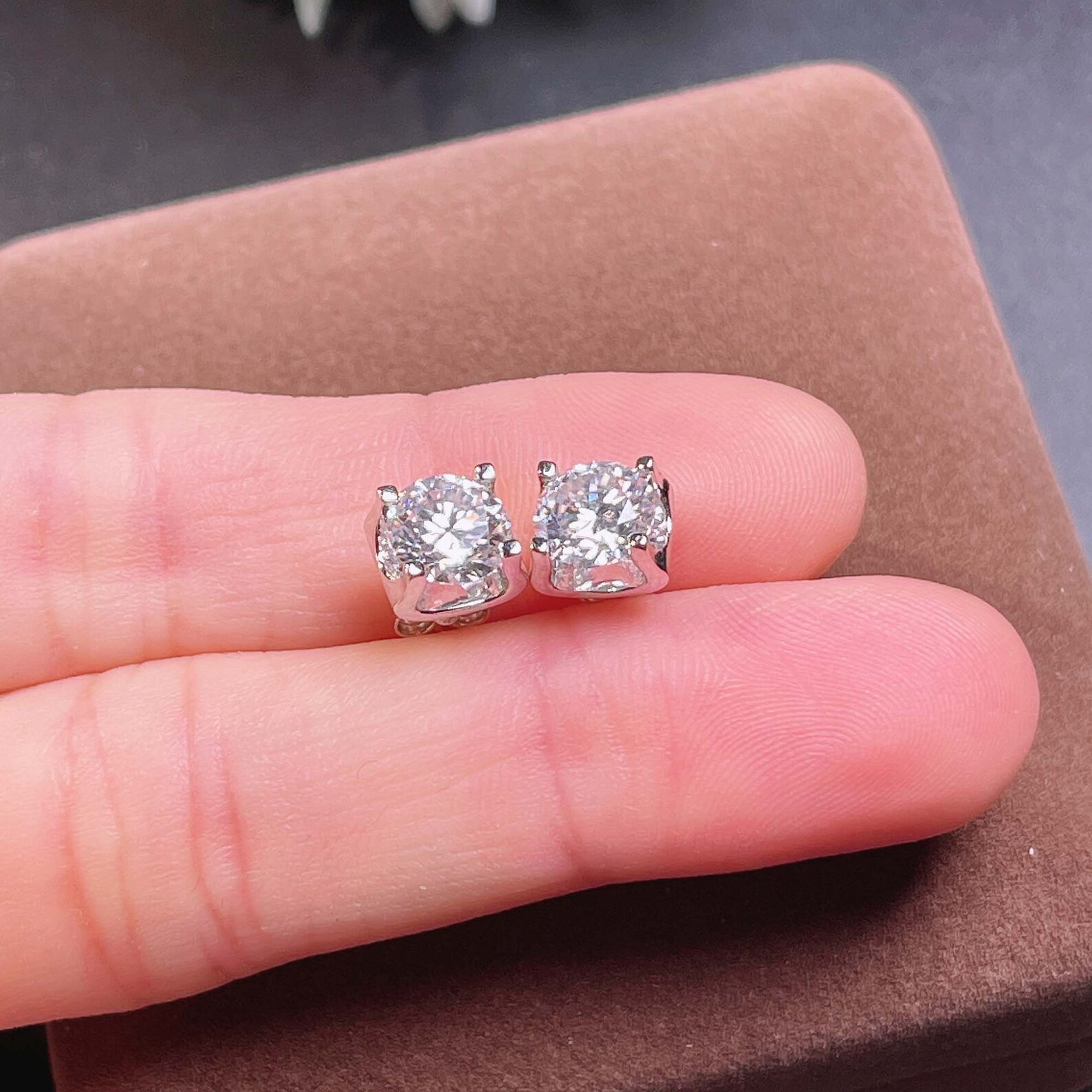 2ct Moissanite Stud Earrings 925 Sterling Silver Post Stud Etsy