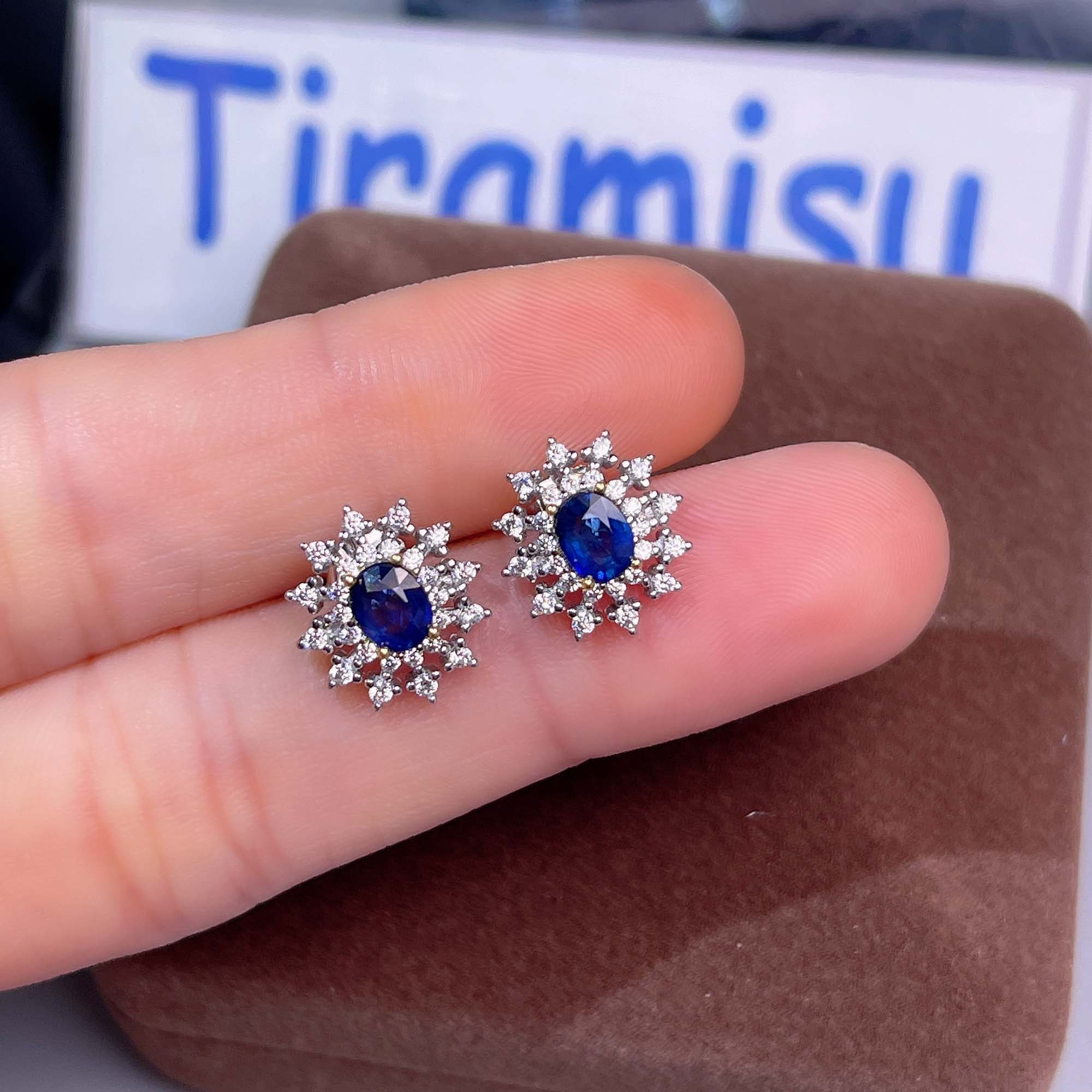 Dainty Sapphire Earrings Genuine Blue Gemstone 925 - Etsy