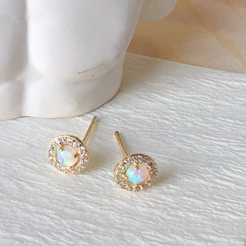 Small opal stud earrings Clearance