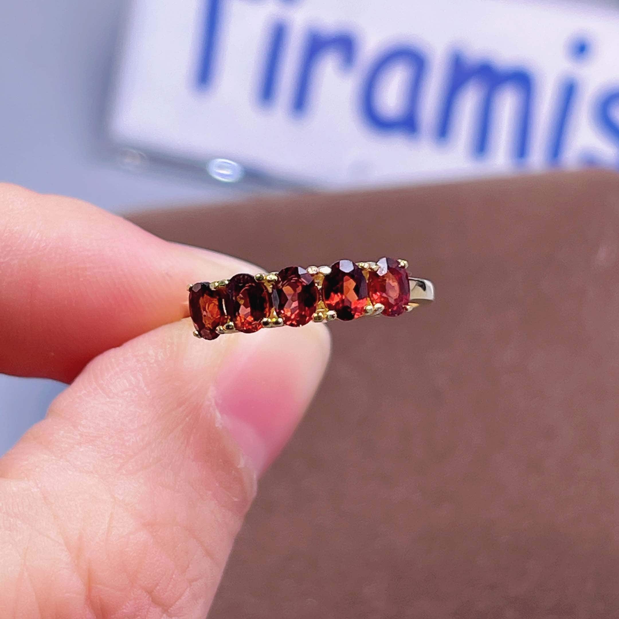 18K Gold Birthstone Stud Earrings - Garnet – 18K Gold Plated