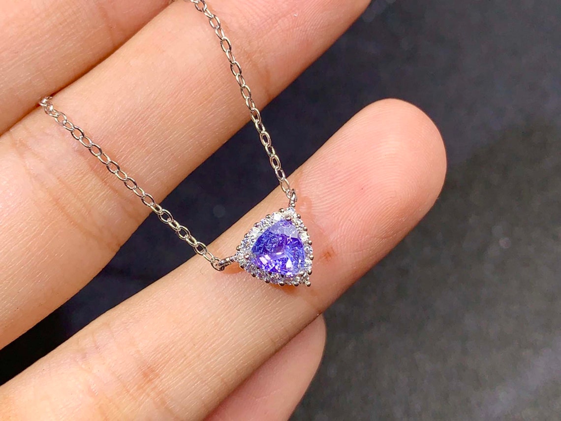 Tanzanite Necklace Handmade 925 Sterling Silver Tanzanite Etsy
