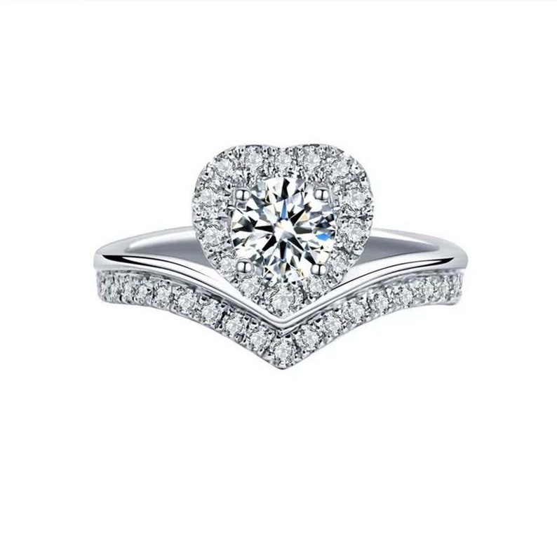 Silver Diamond Moissanite Ring Brilliant Round Cut Moissanite 1ct Moissanite Ring Promise Engagement Ring Wedding Anniversary Ring