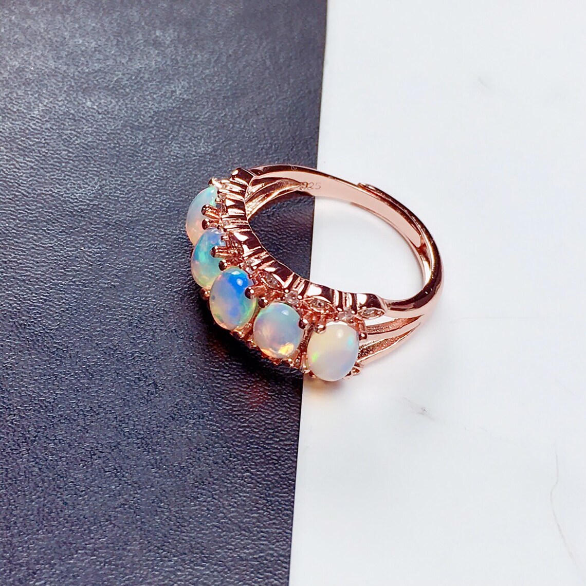 Genuine Oval Opal Ring46mm October Birthstone Ring Gold | Etsy