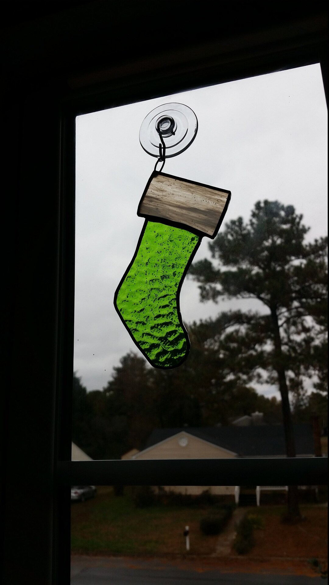 Lime Green Stained Glass Christmas Stocking Ornament & Suncatcher Etsy