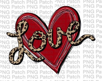 Leopard Print Love Sublimation Design | Printable PNG | Valentine’s Day Design
