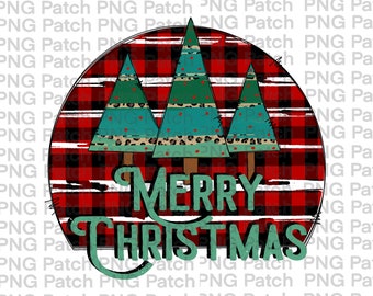 Merry Christmas Retro Design with Buffalo Plaid and Leopard Print, Christmas PNG Digital Design, Holiday Sublimation Design Download, Print