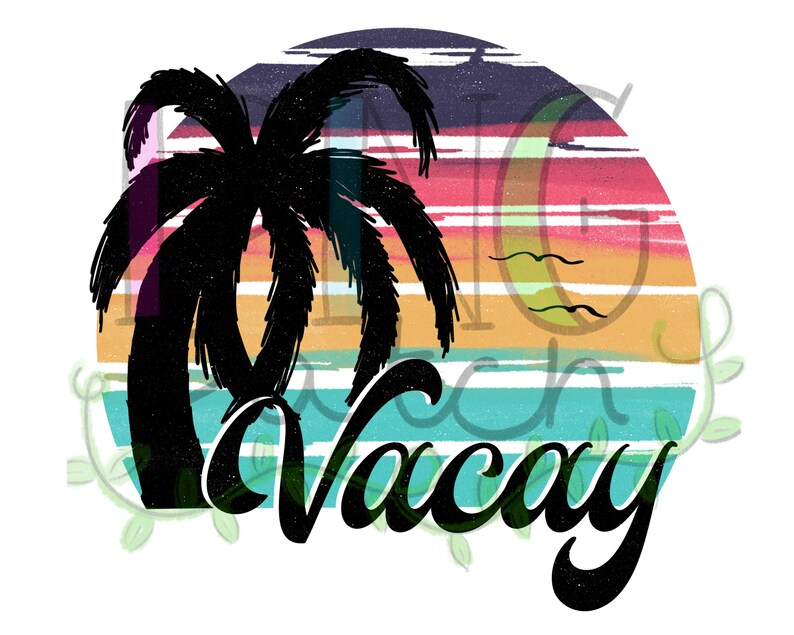 Design retrotrò Spiaggia con Palm Tree, Aloha, Beachy, Salty, Sea Ya, Vacay, PNG Digital Design, Beach Sublimation Design Scarica, Stampa e Taglia immagine 6