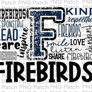 Feuervögel Inspirierende Typografie | Marine | Schule Maskottchen PNG Datei | Team Digital Design | Sublimationsdesigns | Digitales PNG