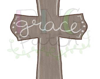 Easter Cross Grace PNG Digital Design, Sublimation Design Download, Print and Cut, Digital Download, Printable