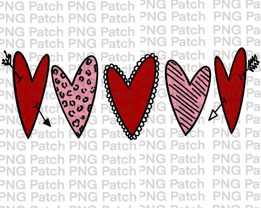 Valentine’s Day Sublimation Design | Red and Pink Hearts With Leopard ...