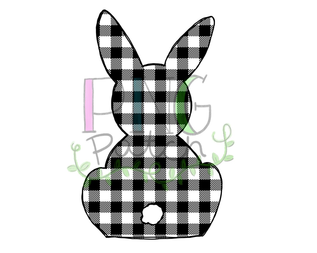Buffalo Plaid Easter Bunny Profile, PNG Digital Design, Sublimation ...