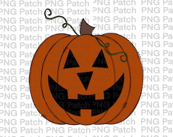 Burnt Orange Jack O Lantern, Fall PNG File,  Pumpkins Digital Design, Halloween Sublimation Designs, Instant Download, Clipart