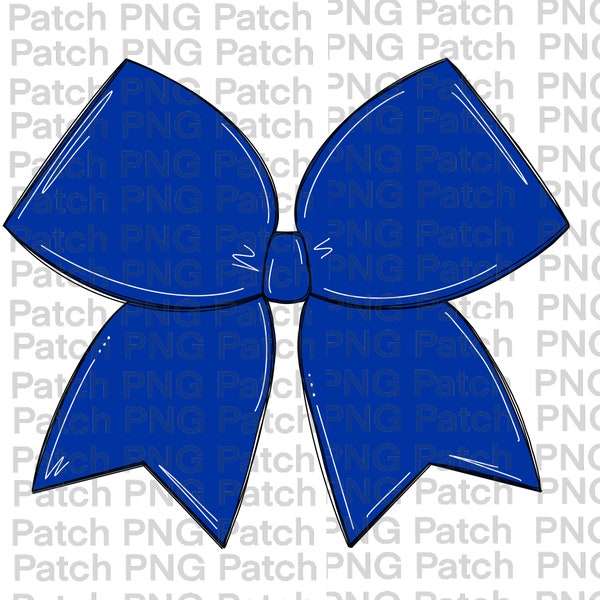 Royal Blue Cheer Bow PNG File, Digital Design, Cheer Hairbow, Cheerleader Sublimation Designs