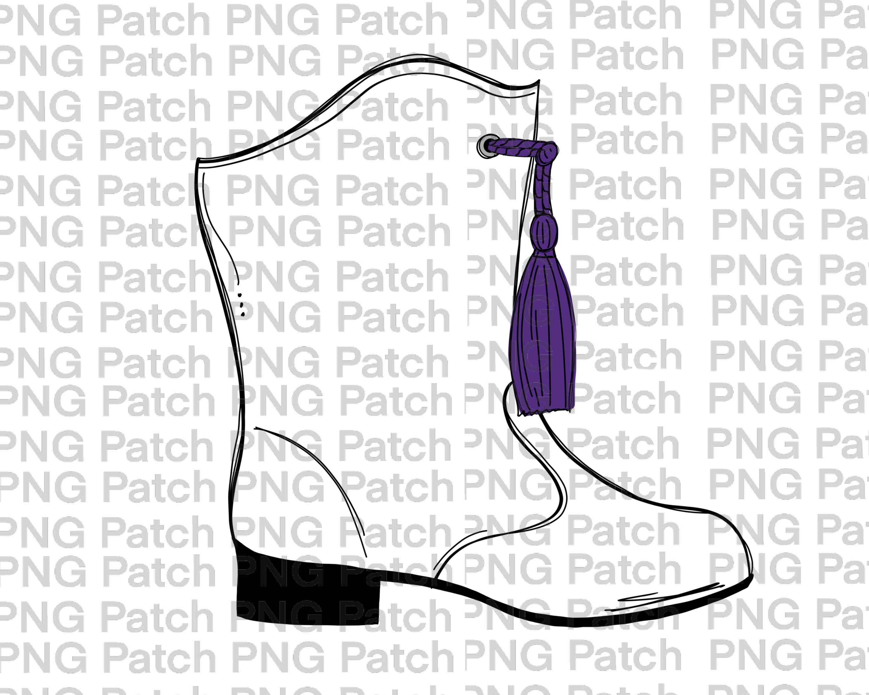 Majorette Dance Drill Team Boots With Purple Tassels PNG