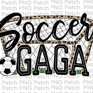 Soccer, Soccer Gaga with Leopard Print Net and Soccer Ball, Soccer PNG Digital Design, Leopard Print Sublimation or DTF Printable