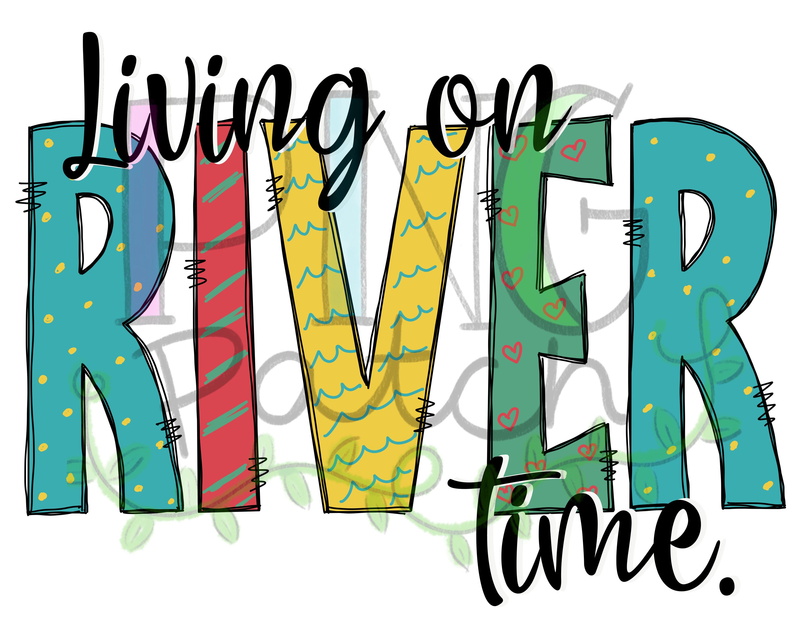 Living on River Time, PNG Digital Design, Summer Sublimation Designs ...