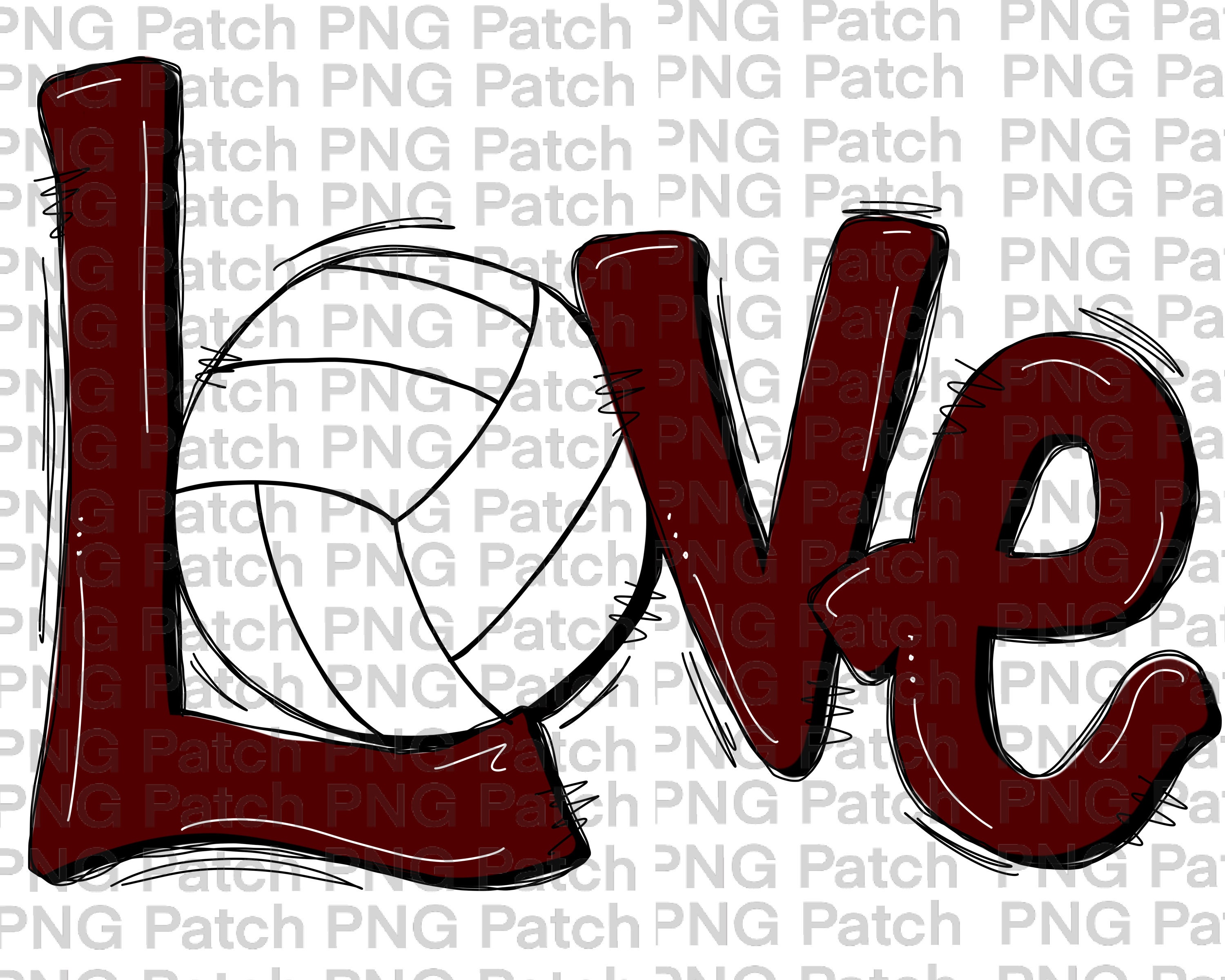 Volleyball Maroon Love with Volleyball Volleyball PNG Etsy