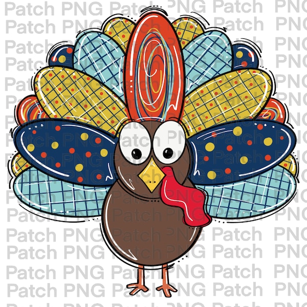 Boy Turkey PNG | Kids Thanksgiving Turkey | Blue Brother Sublimation Design | Cute Boys Sibling Sets | Hand Drawn Printable PNG