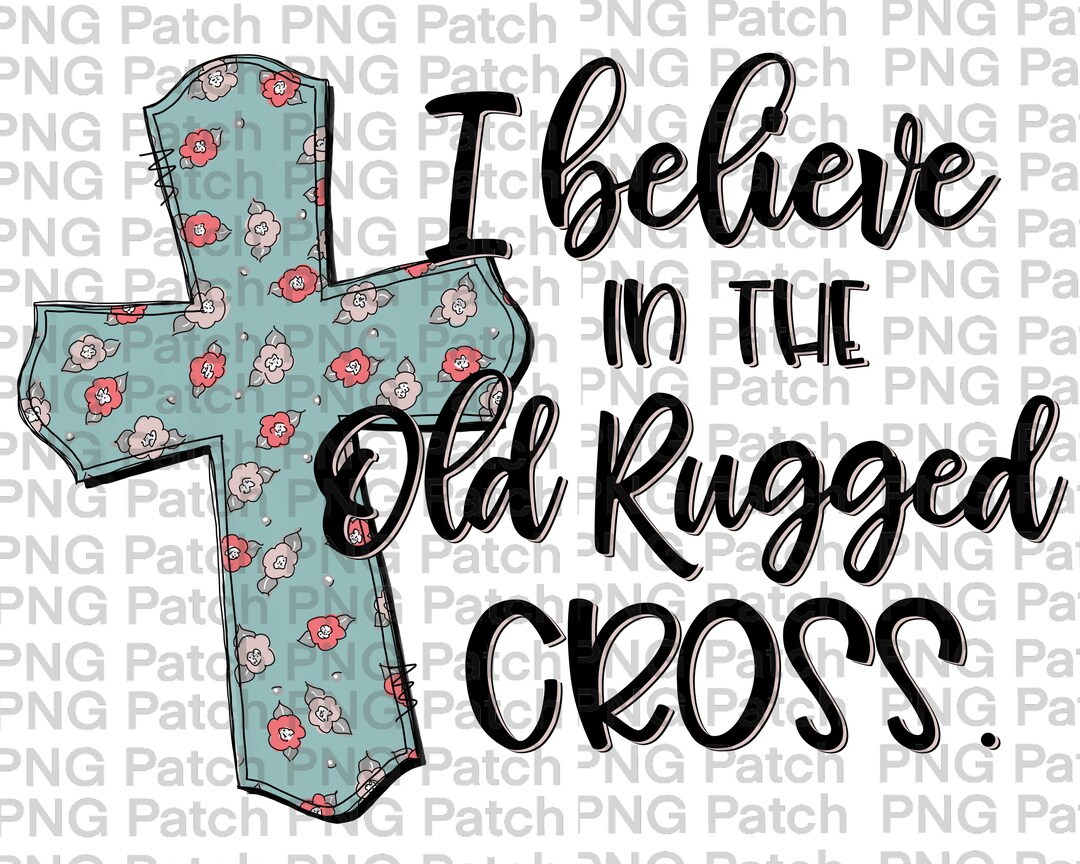 Easter Rugged Cross Easter, I Believe in the Old Rugged Cross, Shabby Chic Cross, Easter ...