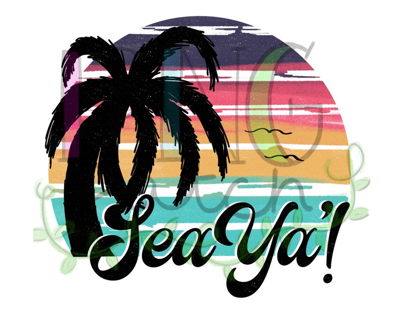 Design retrotrò Spiaggia con Palm Tree, Aloha, Beachy, Salty, Sea Ya, Vacay, PNG Digital Design, Beach Sublimation Design Scarica, Stampa e Taglia immagine 5