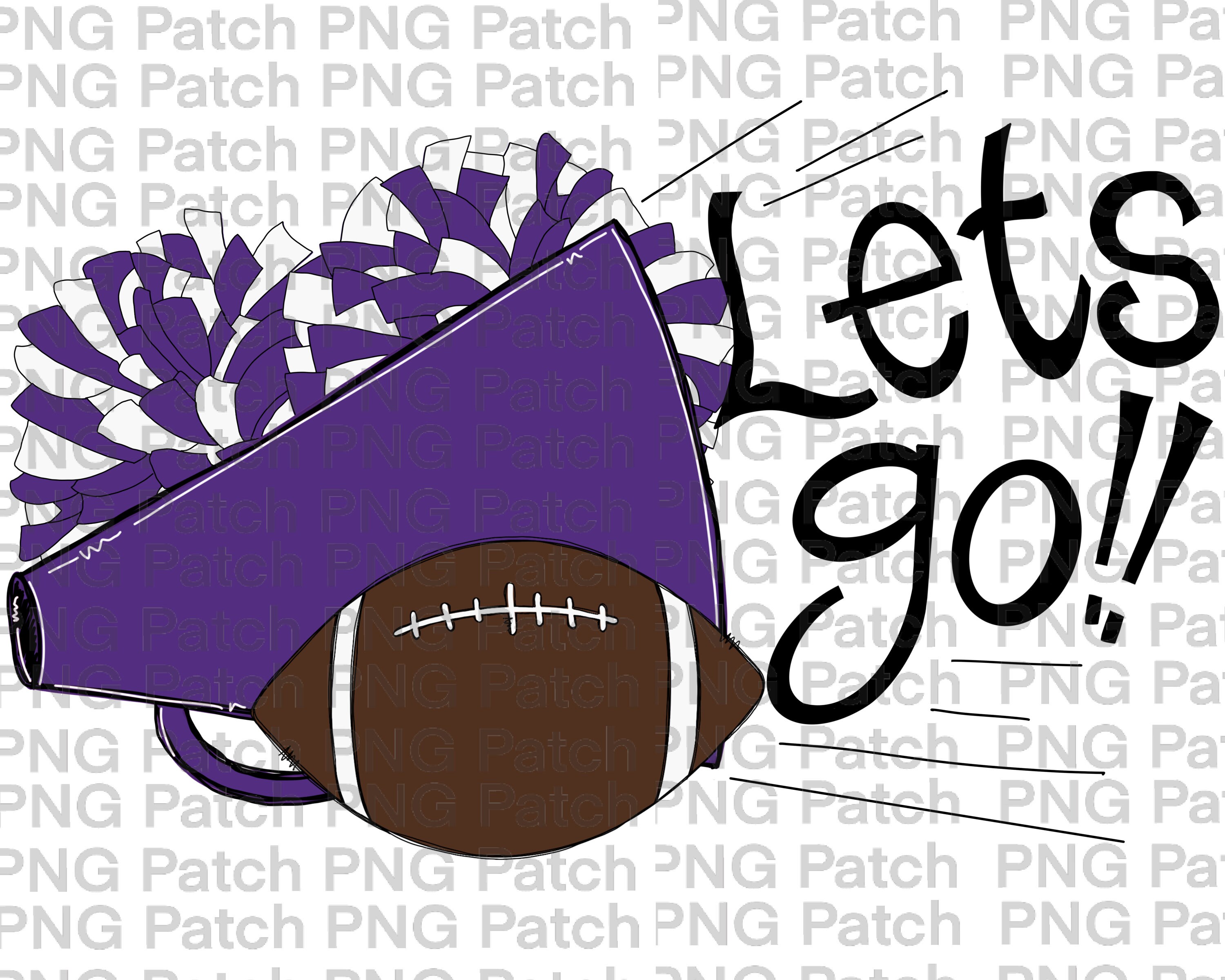 Let's Go Purple Cheerleader Megaphone and Pom Poms Etsy UK